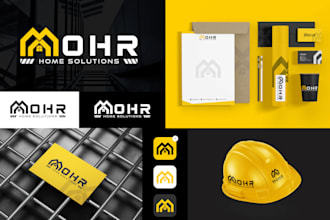 do minimalist business logo design, brand identity and branding kit