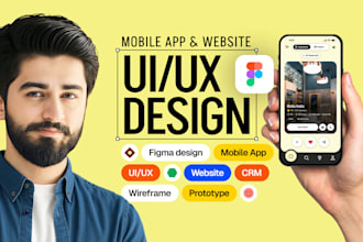 do mobile app web app website UI UX design in figma