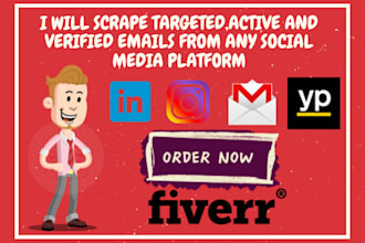 scrape active emails from  social media platforms quickly