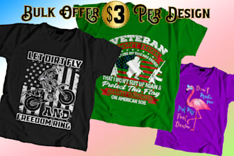create bulk t shirt design for you
