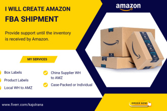 create, manage amazon fba shipments, shipping label