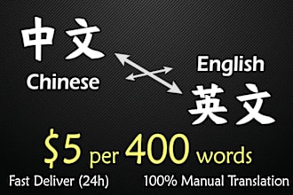 translate chinese to english, english to chinese