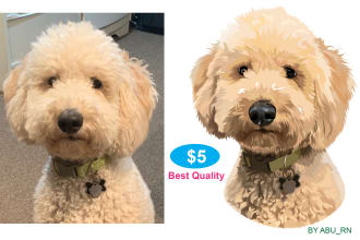 make vector illustration dog cat animal pet cartoon portrait