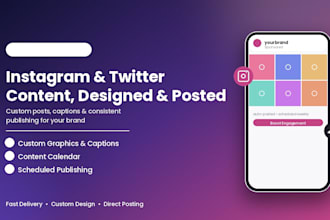 manage and create and post engaging content for your instagram and twitter
