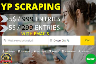 scrape yellow pages to collect email list, address, phone no
