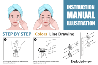 do step by step instruction manual illustration for product