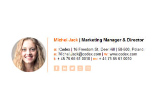 create professional clickable HTML email signature