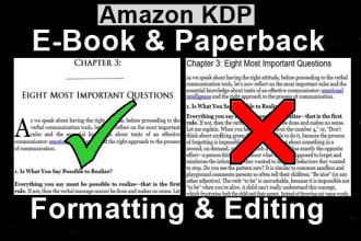 format manuscript for amazon kdp kindle ebook paperback book formatting