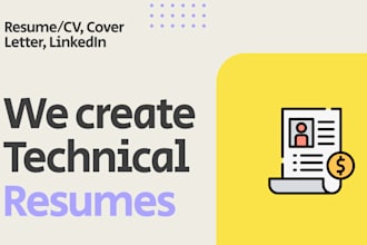 write your tech resume, CV, cover letter, and linkedin
