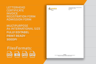 design editable letterhead  in ms word
