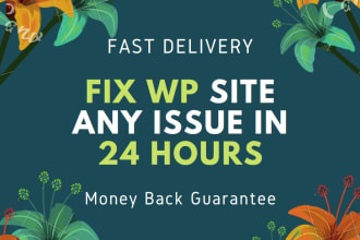 fix any wordpress website problem or errors in 24 hrs