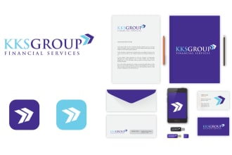 do real estate, financial bank insurance company  logo with stationery design