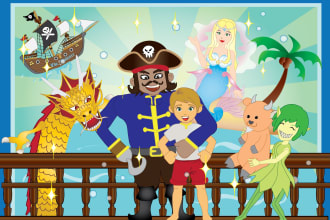 do children and kid story book with cute cartoon style