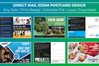 design postcard, promotional direct mail eddm, poster, flyer, mailer