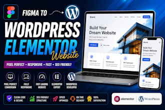 convert figma PSD xd to wordpress elementor website
