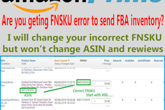 change your exiting fnsku of amazon prime products