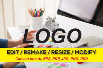 edit logo redraw redo redesign resize remake or modify