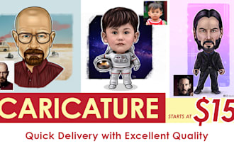 draw a caricature bobblehead from your photo
