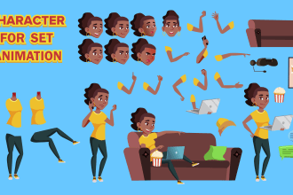 create a vector cartoon character ready for animation