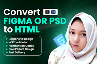 convert psd or figma to html with bootstrap5