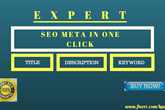 write SEO meta tags, title, keywords, and meta description