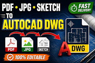 convert pdf, sketch and jpg to cad
