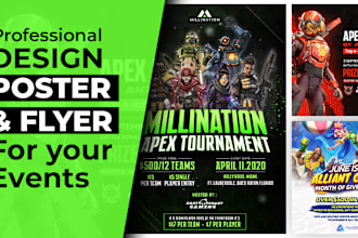 design professional posters, flyers, and brochures for gaming esports events