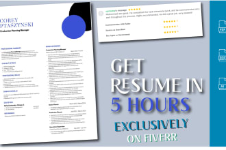 professionally write rewrite and edit resume for you