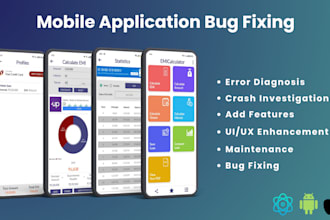 fix bugs, errors and changes in your react native  mobile app