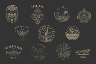 do monoline line art logo or t shirt