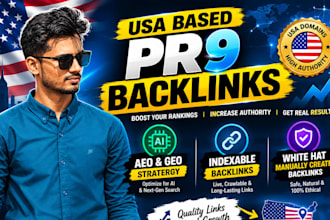 build 120 USA pr9 backlinks, dofollow SEO link building
