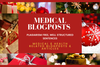write pharmacy and health related blog posts and articles
