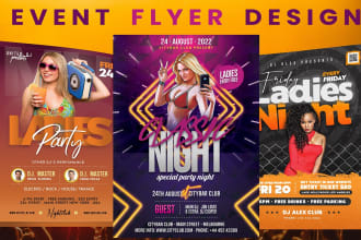do event party, night club, and church flyers in 12 hours