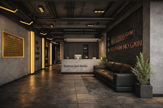 design modern and functional gym interior with realistic 3d rendering