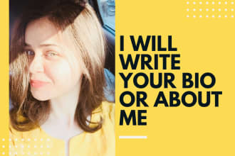 write your bio or about me