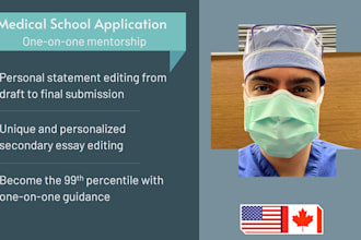 consult and edit all parts of medical school application