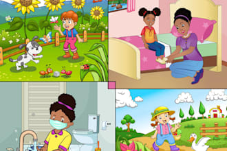 design children story book illustrations KDP book covers