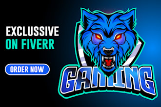 design funky mascot logo for esport, twitch and youtube gaming clan