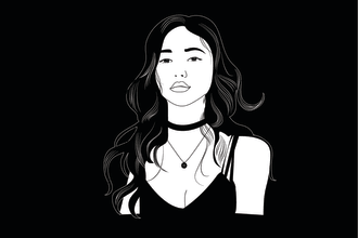 create face logo in colour and black and white