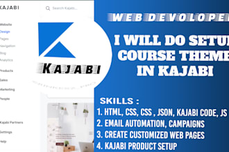 setup custom kajabi  product theme for online success