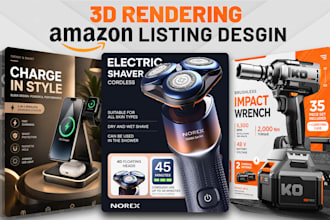 do 3d product rendering and design amazon listing images