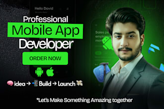 create a mobile app development android app, ios app as flutter developer