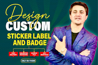 design custom sticker, label, badge in 1 hour