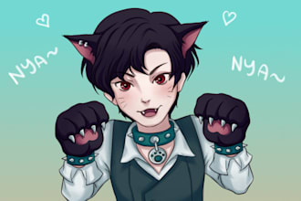draw cute anime style art designs for you