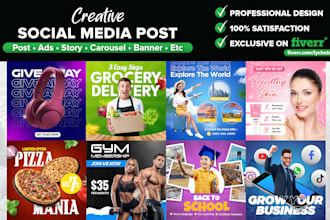 design social media post story ads banner carousel flyer for instagram facebook