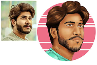 create vector cartoon caricature avatar portrait in 24 hours