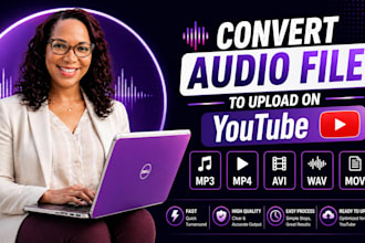 convert your audio to mp4 to upload on youtube, facebook