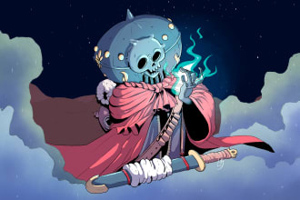 create a 2d cartoon illustration of your character