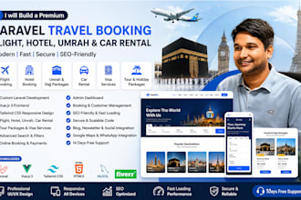 do booking, car rental, umrah, flight, travel website