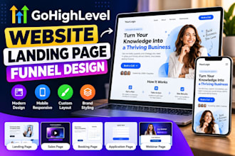 design gohighlevel website, ghl landing page and funnel design